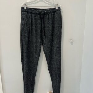 Gray Tapered Sweatpants with Elastic Waistband